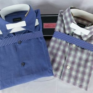 2 for 1 Ermenegildo Zegna Shirt L Purple Chk/ Blue